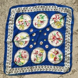 Vintage Geo Floral Silk Hankie